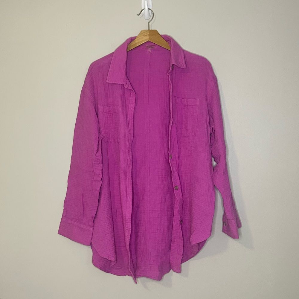 Purple Gauze button up & shorts Beach Set size M and XL